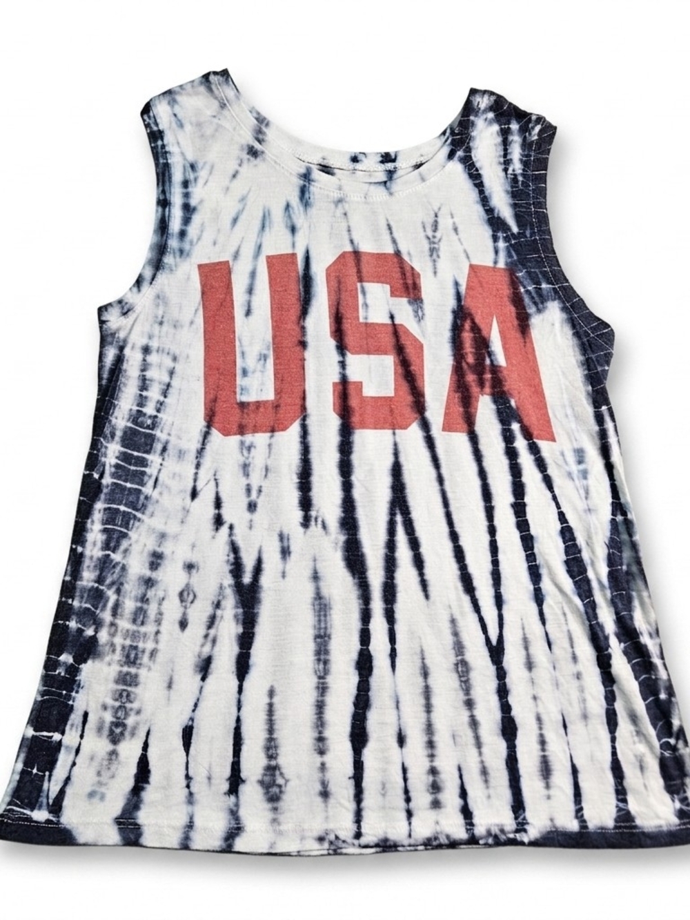 Zoe + Liv Patriotic USA Tie Dye Tank Top Large